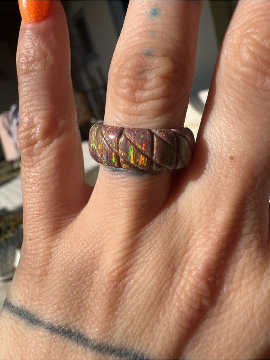 Jewelry - Iridescent Red/Orange Ethiopian Fire Opal Ring